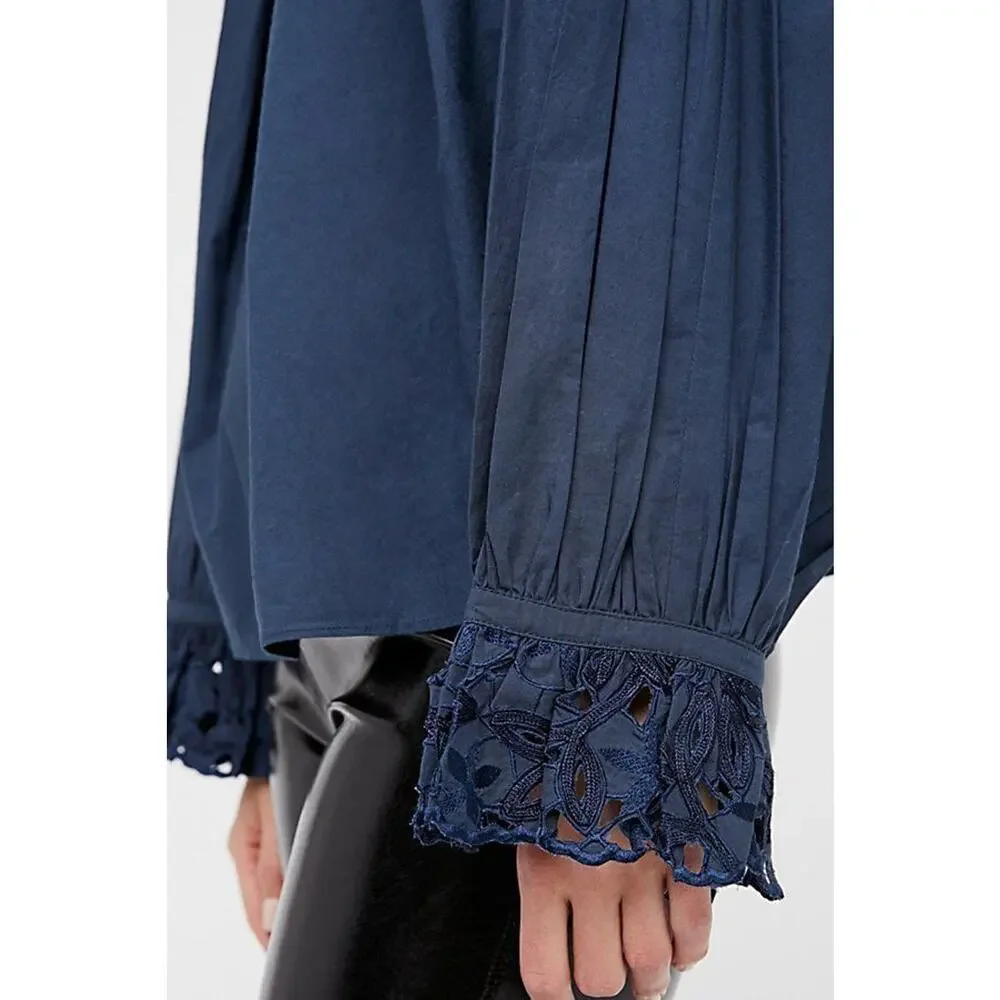 New Free People Wishing Well Dolman Sleeve Embroidered Blouse SMALL $128 Boho